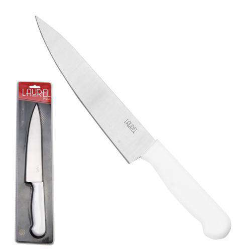 JB16023-A-FACA CHEF PRIME 8" INOX-CX C/ 48 faca de cozinha, faca chef, faca cabo branco, faca de inox, faca 8 polegadas, utensílios de cozinha, utilidades de cozinha, laurel-LAUREL